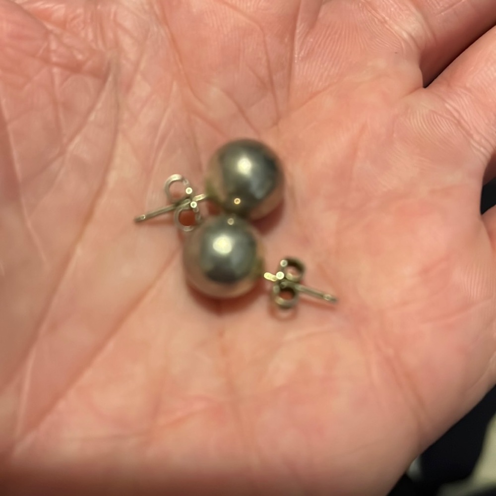 Tiffany Sterling silver ball earrings